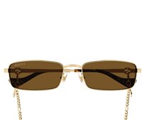 Lunettes de soleil Gucci Femme GG1600S002-GOLD-GOLD-BROWN56 - GG1600S002-GOLD-GOLD-BROWN56